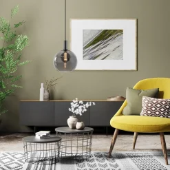 Fashion Straluma Hanglamp Chandra 1L zwart + glas 30cm