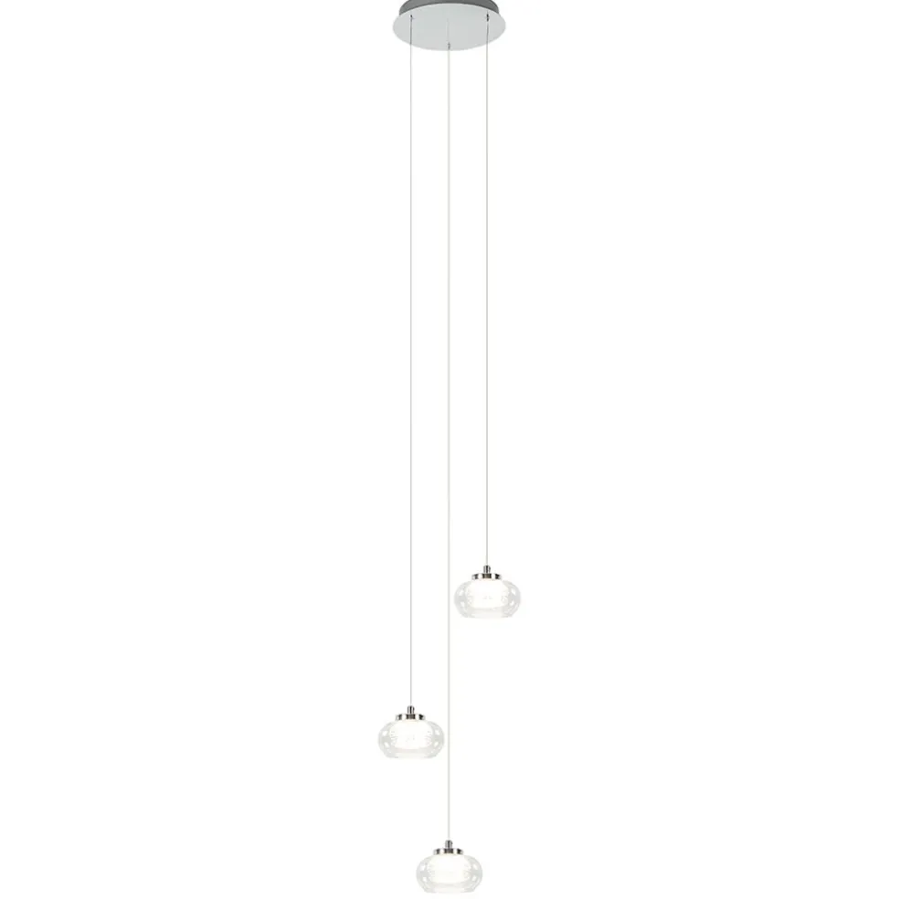 Fashion Straluma Hanglamp chroom/helder glas 3-lichts
