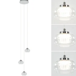 Fashion Straluma Hanglamp chroom/helder glas 3-lichts
