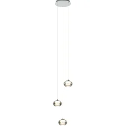 New Straluma Hanglamp chroom/smoke glas 3-lichts