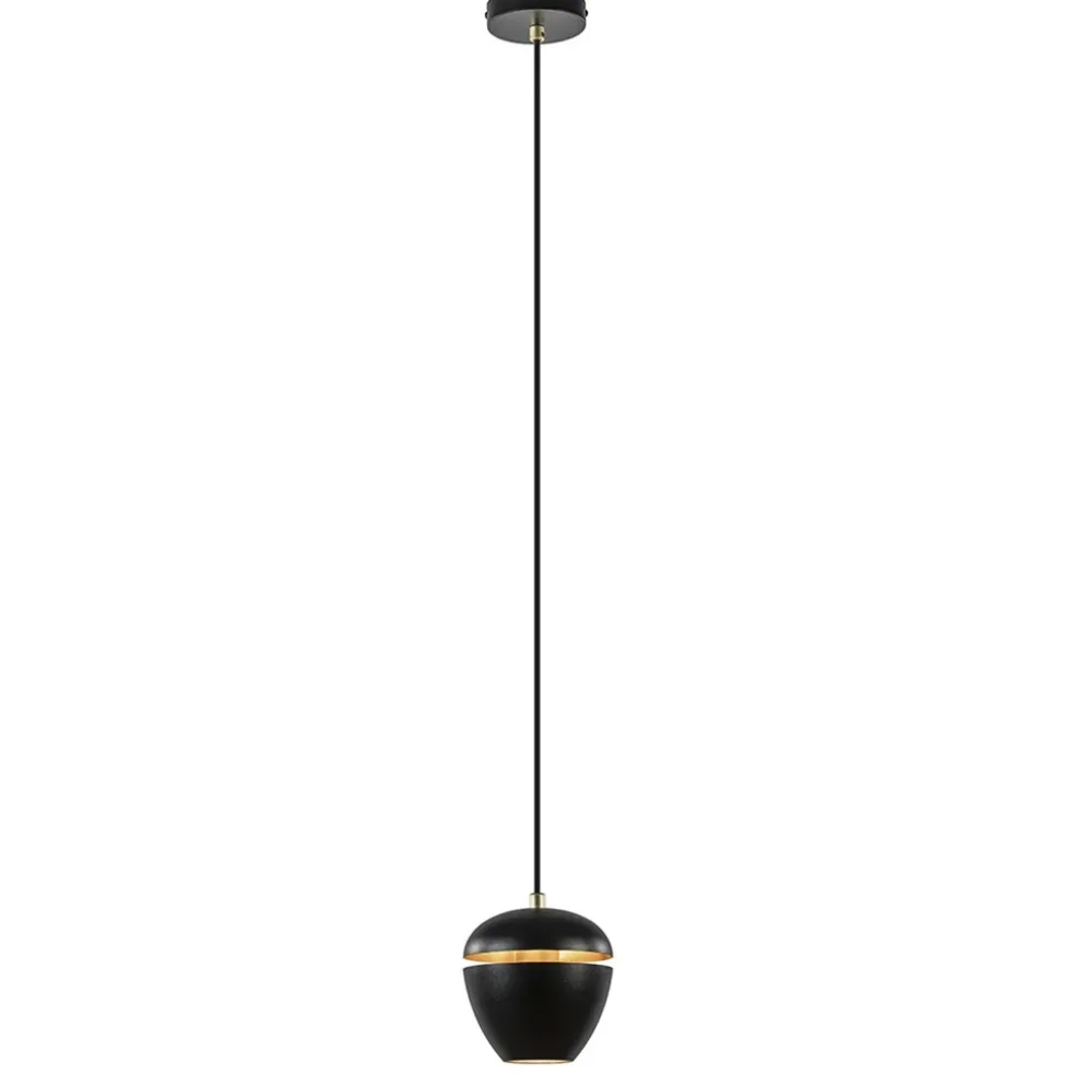 Shop Straluma Hanglamp Claire 1L zwart/matgoud