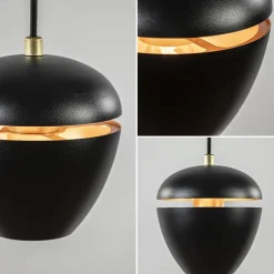 Shop Straluma Hanglamp Claire 1L zwart/matgoud