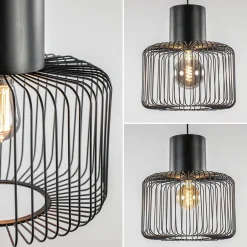 Shop Straluma Hanglamp draad cilinder zwart met klos