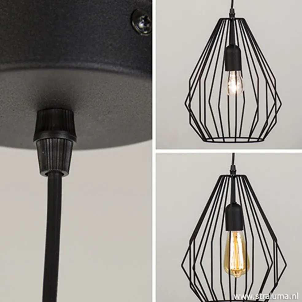 Hot Straluma Hanglamp draad mat zwart
