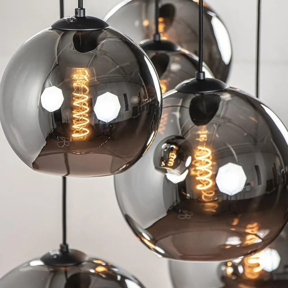 Outlet Straluma Hanglamp Fantasy Globe 8L zwart+smoke