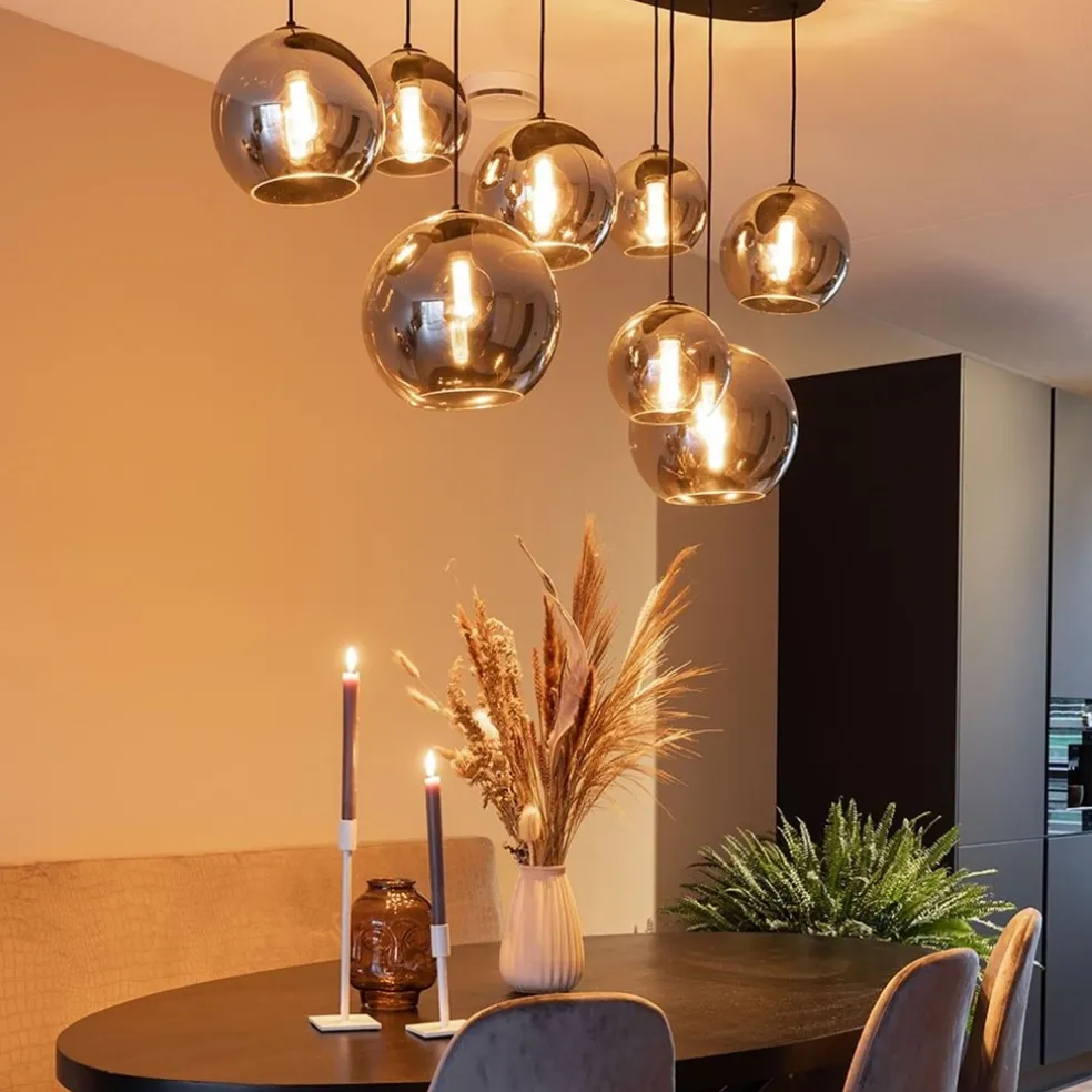 Outlet Straluma Hanglamp Fantasy Globe 8L zwart+smoke