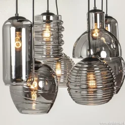 Sale Straluma Hanglamp Fantasy 8L zwart + smoke glas mix