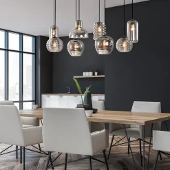 Sale Straluma Hanglamp Fantasy 8L zwart + smoke glas mix