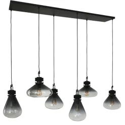Store Straluma Hanglamp Flere 6L zwart smoke/clear glas