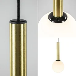 Clearance Straluma Hanglamp Globe 3L rond zwart/goud/wit