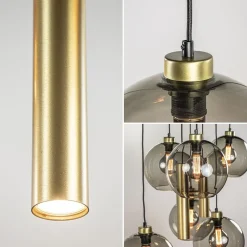 Discount Straluma Hanglamp Globe 8L 6x glas/2xbuis goud