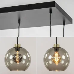 Discount Straluma Hanglamp Globe 8L 6x glas/2xbuis goud