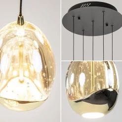 Hot Straluma Hanglamp Golden Egg 5L rond zwart/goud