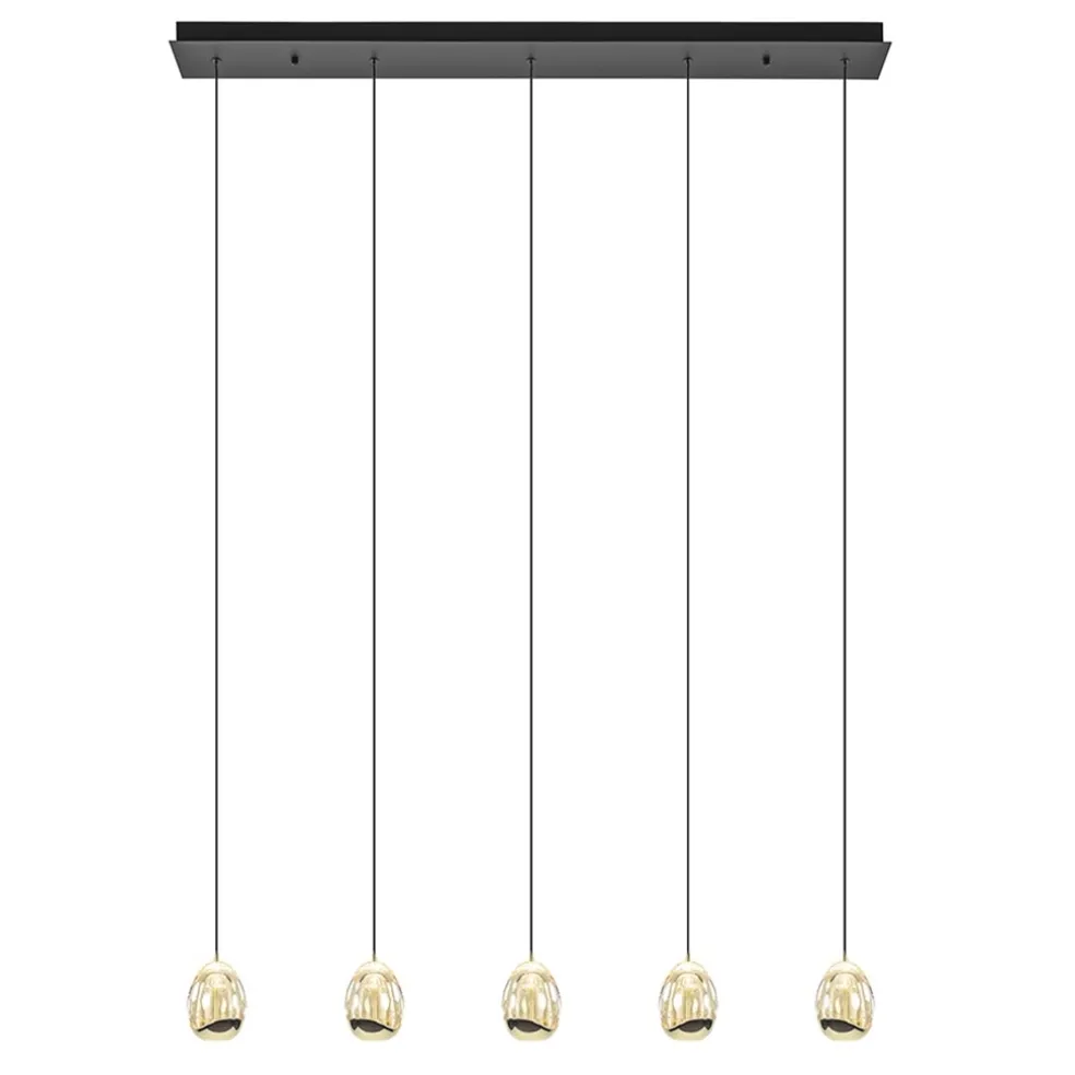 Outlet Straluma Hanglamp Golden Egg 5L zwart/goud