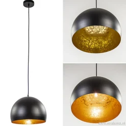 Fashion Straluma Hanglamp Jaicey bol zwart/goud