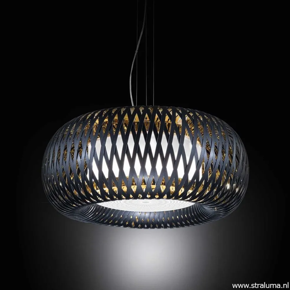Online Straluma Hanglamp Kalatos zwart/goud 63cm