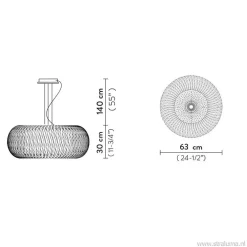 Online Straluma Hanglamp Kalatos zwart/goud 63cm