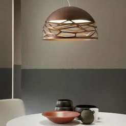 Online Straluma Hanglamp Kelly koepel brons 50cm