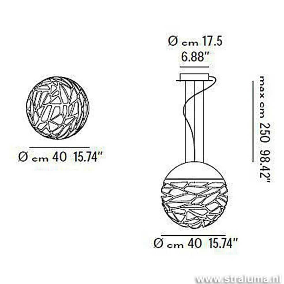 Clearance Straluma Hanglamp Kelly Sphere brons 40cm