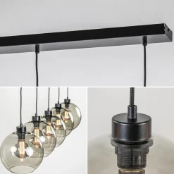 Discount Straluma Hanglamp 5L balk + smoke glas 160cm