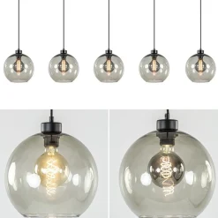 Discount Straluma Hanglamp 5L balk + smoke glas 160cm