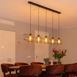 Discount Straluma Hanglamp 5L balk + smoke glas 160cm