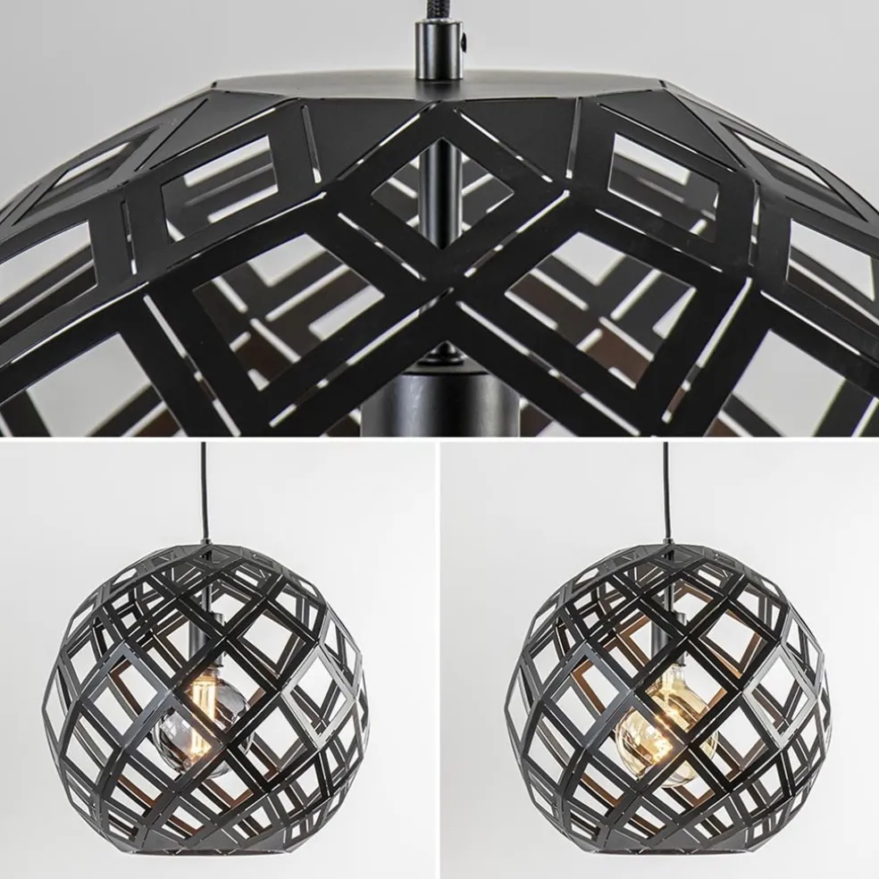 Store Straluma Hanglamp 3L balk bol zwart industrieel