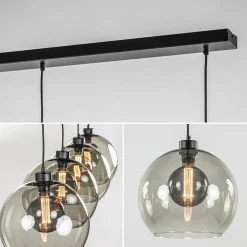 Online Straluma Hanglamp 4L balk zwart + smoke glas 30cm