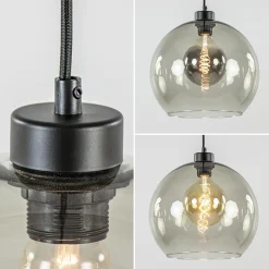 Online Straluma Hanglamp 4L balk zwart + smoke glas 30cm