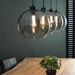 Online Straluma Hanglamp 4L balk zwart + smoke glas 30cm