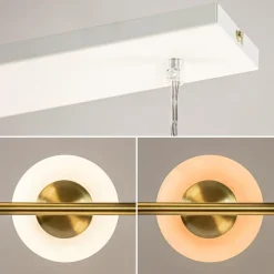 Store Straluma Hanglamp 6L brass met opaal bolglas