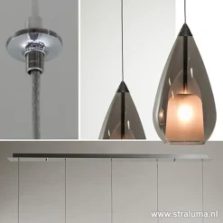 Sale Straluma Hanglamp 5L druppel glas smoke