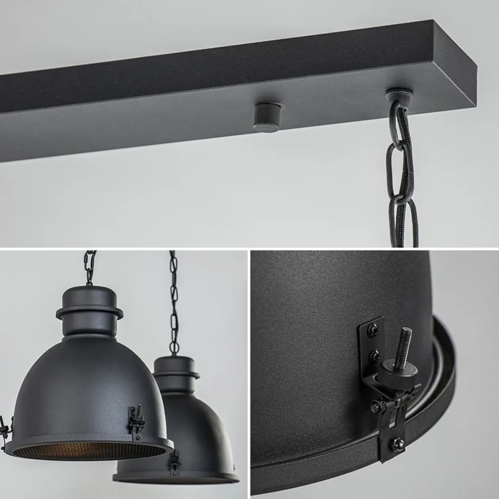 Discount Straluma Hanglamp 2L industrieel zwart/grill