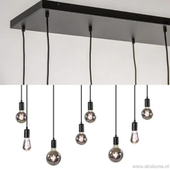 Discount Straluma Hanglamp 8L plaat 110cm zwart ex.e27 lb