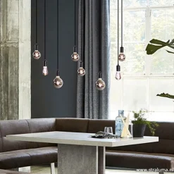 Discount Straluma Hanglamp 8L plaat 110cm zwart ex.e27 lb
