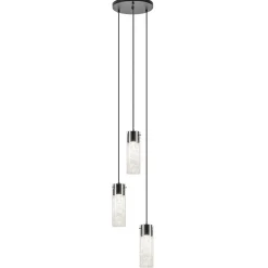 Store Straluma Hanglamp 3L rond zwart met cilinder glas