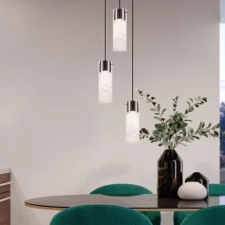 Store Straluma Hanglamp 3L rond zwart met cilinder glas