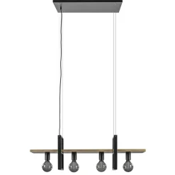 Cheap Straluma Hanglamp 4L zwart met houten planken