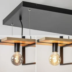 Cheap Straluma Hanglamp 4L zwart met houten planken