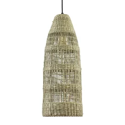 Outlet Straluma Hanglamp Latika smal zeegras naturel met zwart