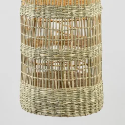 Outlet Straluma Hanglamp Latika smal zeegras naturel met zwart