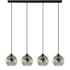 Sale Straluma Hanglamp 4-lichts balk zwart + smoke glas 25cm