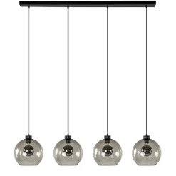 Sale Straluma Hanglamp 4-lichts balk zwart + smoke glas 25cm