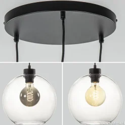 Best Straluma Hanglamp 3-lichts rond glas helder 25 cm