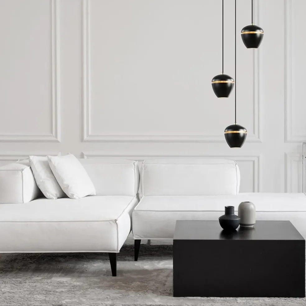 Discount Straluma Hanglamp 3-lichts rond zwart/goud