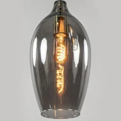 Store Straluma Hanglamp Lukaro 3-L antiek brons + smoke glas