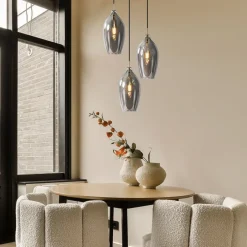 Store Straluma Hanglamp Lukaro 3-L antiek brons + smoke glas