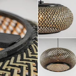 Cheap Straluma Hanglamp Maze bamboe/zwart 60cm
