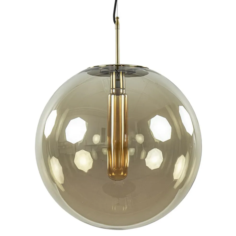 Cheap Straluma Hanglamp Medina 48cm messing + amber glas