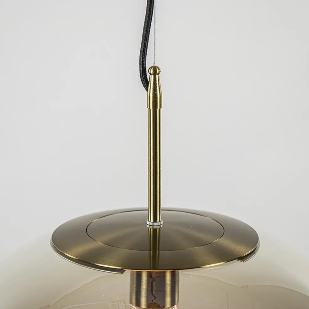 Cheap Straluma Hanglamp Medina 48cm messing + amber glas